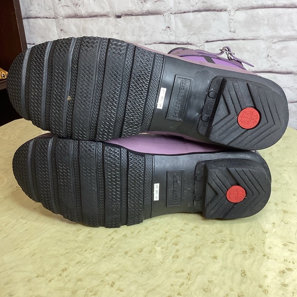 Hunter Short Tartan Purple Plaid Rain Boots - Picture 6 of 9